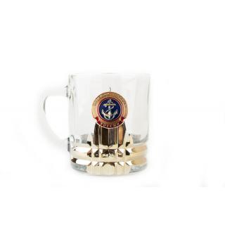 Кружка для чая и кофе с металлической накладкой Морская пехота (якорь МП)