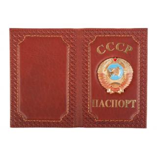 Обложка на паспорт Герб СССР орнамент нат.кожа краст
