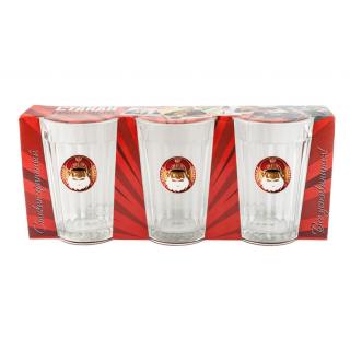 Подарочный набор из 3-х стаканов Дед (крутой дембель) красный