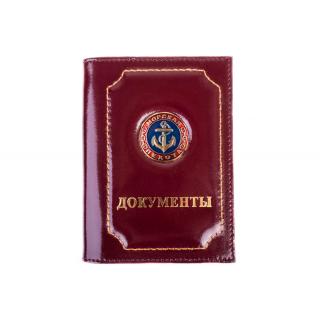 Обложка на документы+паспорт Морская пехота (якорь синий фон)