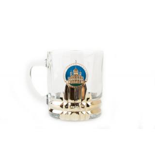 Кружка для чая и кофе с металлической накладкой Храм Христа Спасителя