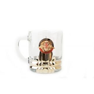 Кружка для чая и кофе с металлической накладкой Космические войска (Орел 30 мм)