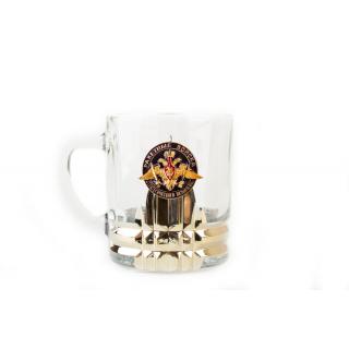 Кружка для чая и кофе с металлической накладкой РВиА (Орел 30 мм)