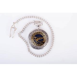 Часы карманные с металической накладкой "Морская пехота (акула)"
