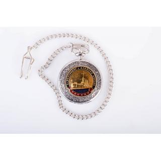 Часы карманные с металической накладкой "Крейсер Аврора"