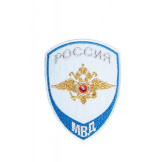 Шеврон Юстиция МВД (общий) на голубую рубашку вышитый "золото"
