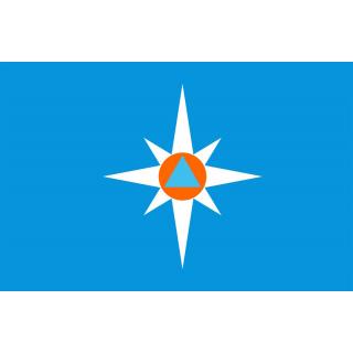 Флаг МЧС ведомственный (поле голубое) (ткань Direсt)