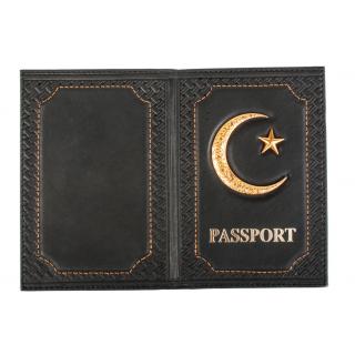 Обложка на паспорт "Ислам" орнамент натуральная кожа (краст)