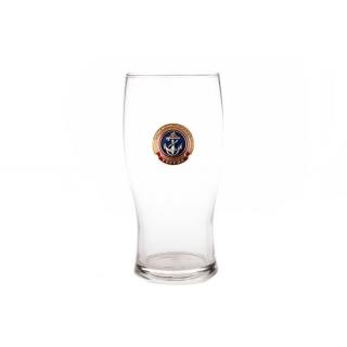Бокал для пива Тюльпан, с металлической накладкой Морская пехота (якорь МП)
