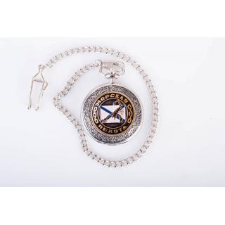 Часы карманные с металической накладкой "Морская пехота (скорпион на Андреевском флаге)"