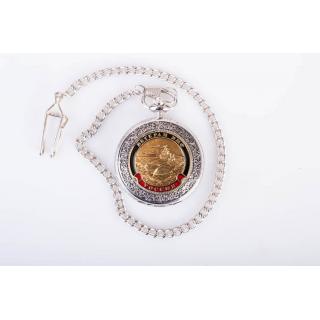 Часы карманные с металлической накладкой "Ветеран ВМФ"