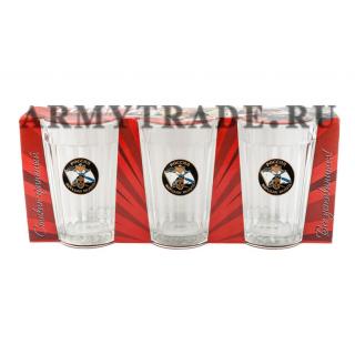 Подарочный набор из 3-х стаканов Морская пехота Россия (череп на фоне Андреевского флага)