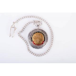 Часы карманные с металической накладкой "Войска Связи"