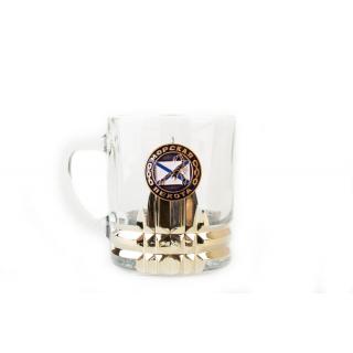 Кружка для чая и кофе с металлической накладкой Морская пехота (скорпион на Андреевском флаге)