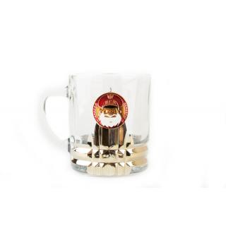 Кружка для чая и кофе с металлической накладкой Дед (крутой дембель) красный