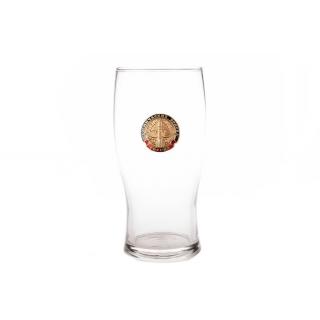 Бокал для пива Тюльпан, с металлической накладкой Космические войска ст. обр.