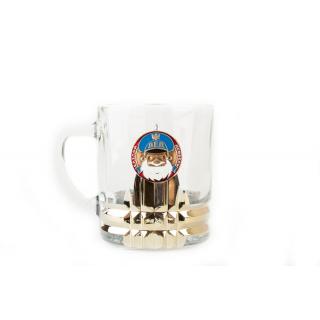 Кружка для чая и кофе с металлической накладкой Дед (крутой дембель) синий