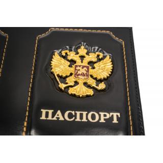 Обложка на паспорт Герб РФнат.кожа
