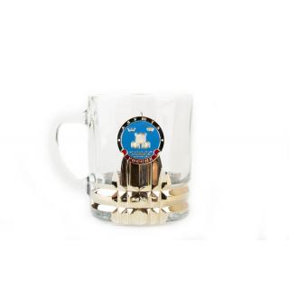 Кружка для чая и кофе с металлической накладкой Герб г. Алушта