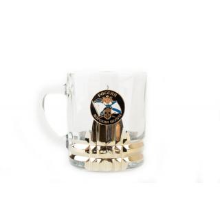 Кружка для чая и кофе с металлической накладкой Морская пехота (череп на Андреевском флаге)