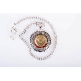 Часы карманные с металической накладкой "СССР"