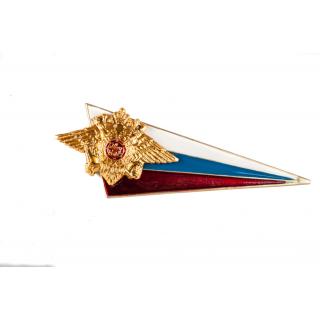 Угол на берет малый МВД (Флаг триколор , орел МВД)