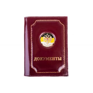 Обложка на документы+паспорт Россия (имперский флаг с гербом)