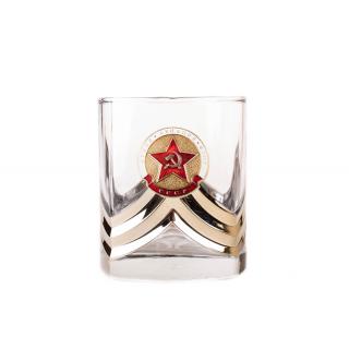 Бокал для виски с металлической накладкой Звезда СА (армия, авиация,флот)