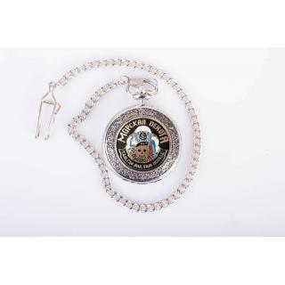 Часы карманные с металической накладкой "Морская пехота Там где мы, там Победа)"