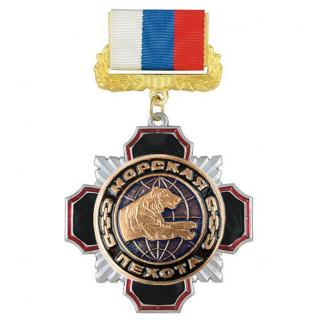 Медаль Морская пехота (тигр), на колодке триколор