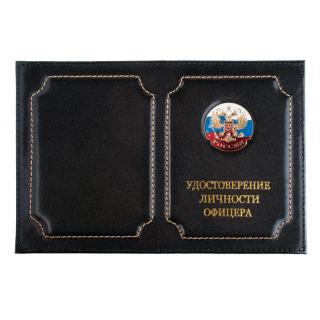 Обложка на удостоверение личности офицера Россия (триколор с орлом РФ)