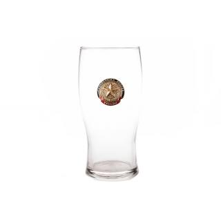 Бокал для пива Тюльпан, с металлической накладкой Сухопутные войска ст.обр.