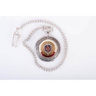 Часы карманные с металической накладкой "КГБ"