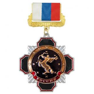Медаль Химки, черный крест на колодке триколор
